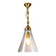 Pendant Light Brass Clear Glass Cone Shade 25cm E27 40W Pendant Light Brass Clear Glass Cone Shade 25cm E27 40W